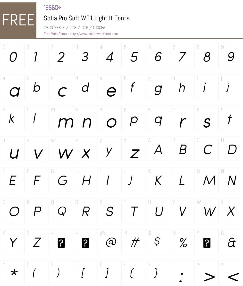SofiaProSoftW01-LightItalic Font Screenshots