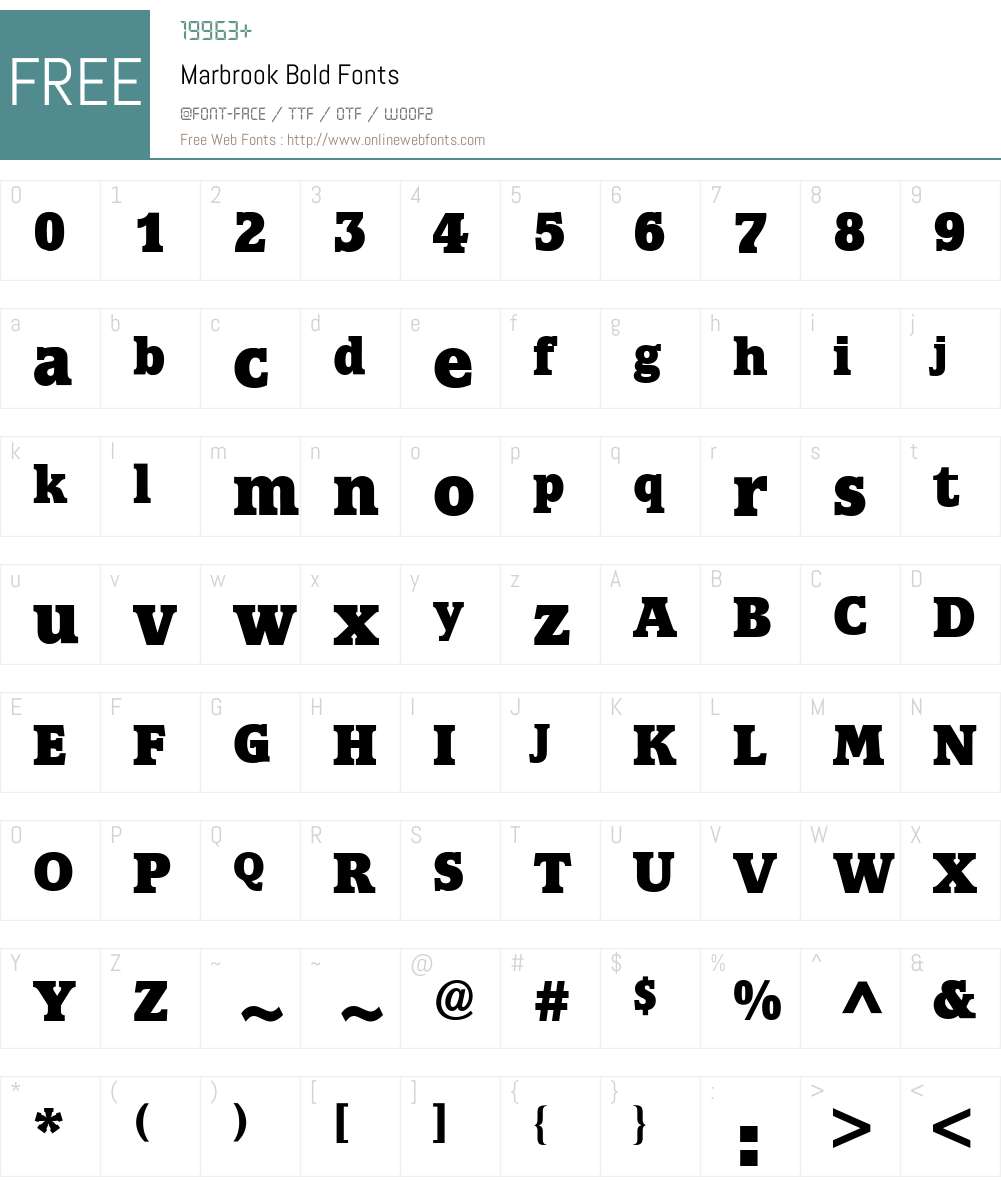 Marbrook BQ Font Screenshots