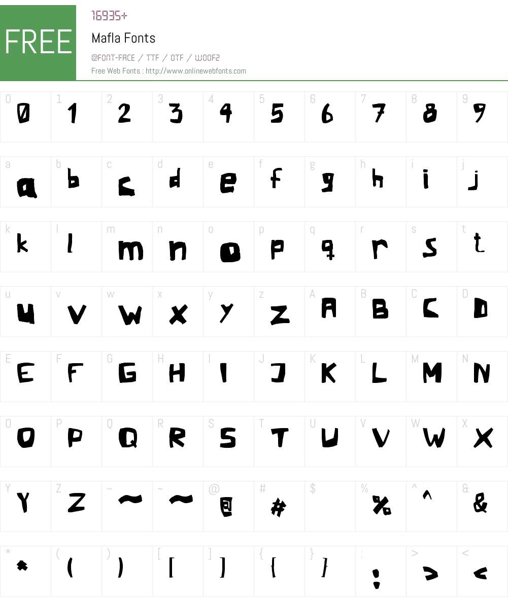 Mafla Font Screenshots