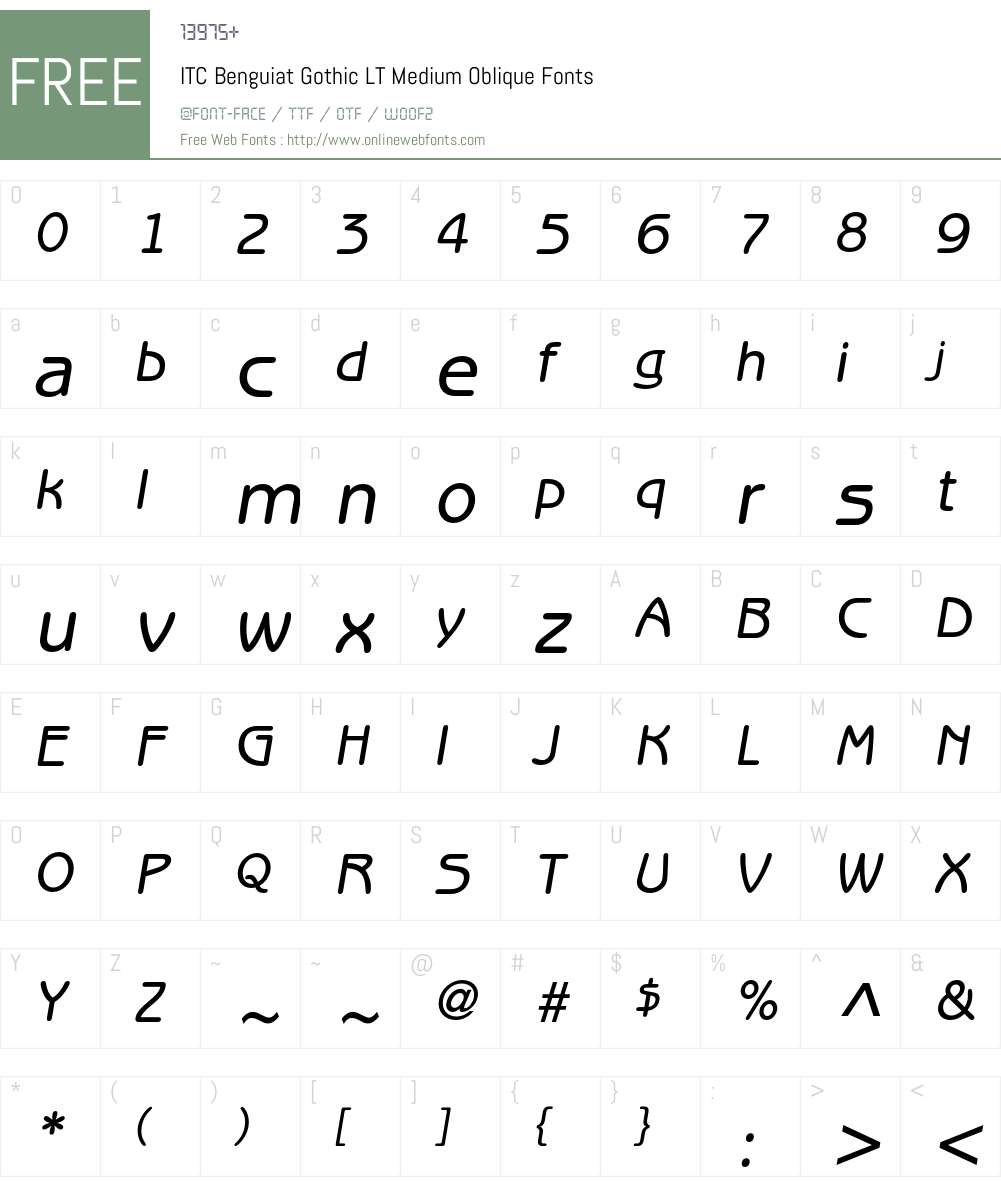 ITC Benguiat Gothic LT Font Screenshots