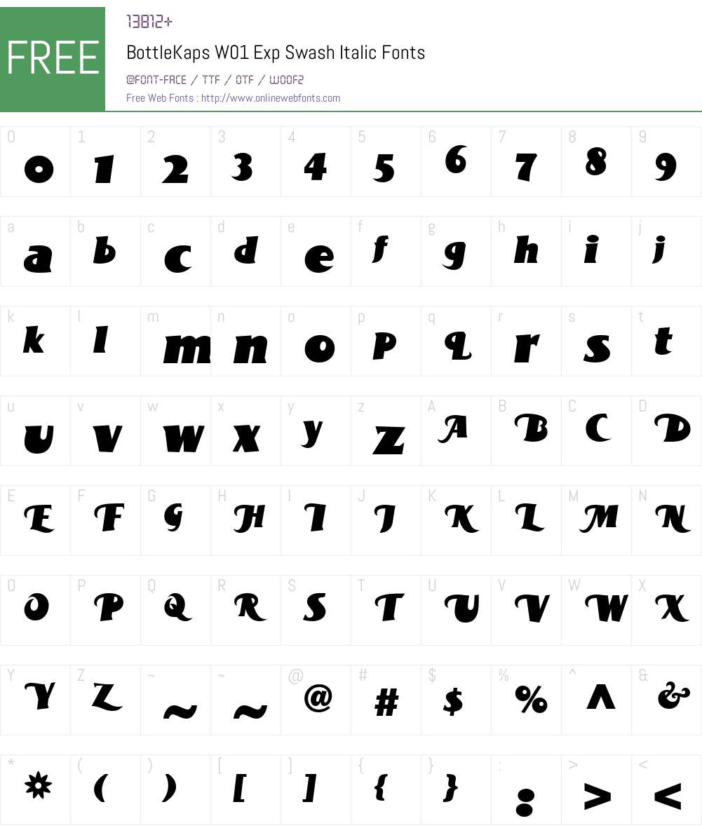 BottleKapsW01-ExpSwashIt Font Screenshots