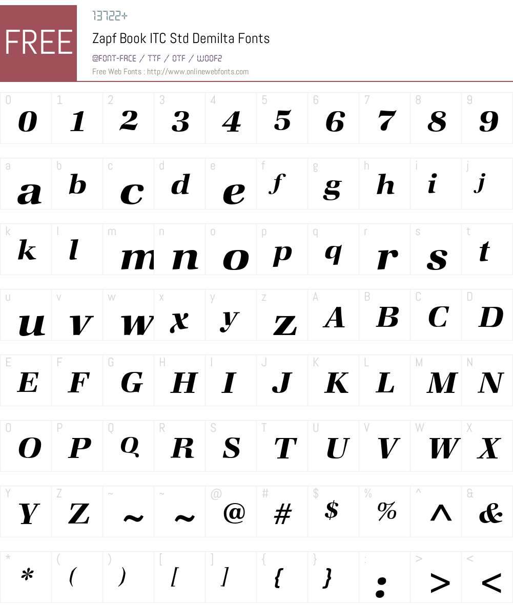 Zapf Book ITC Std Font Screenshots
