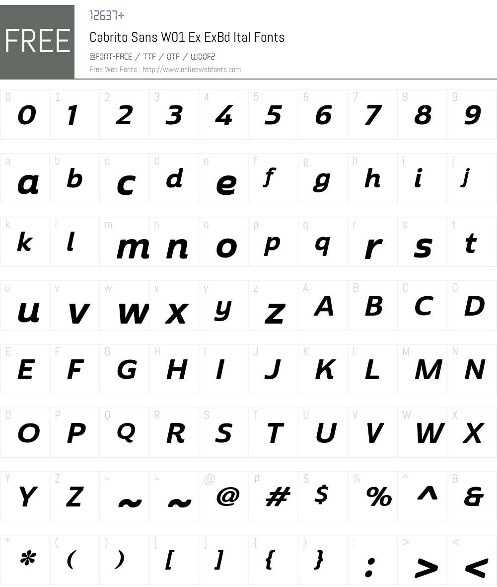 CabritoSansW01-ExExBoldItal Font Screenshots