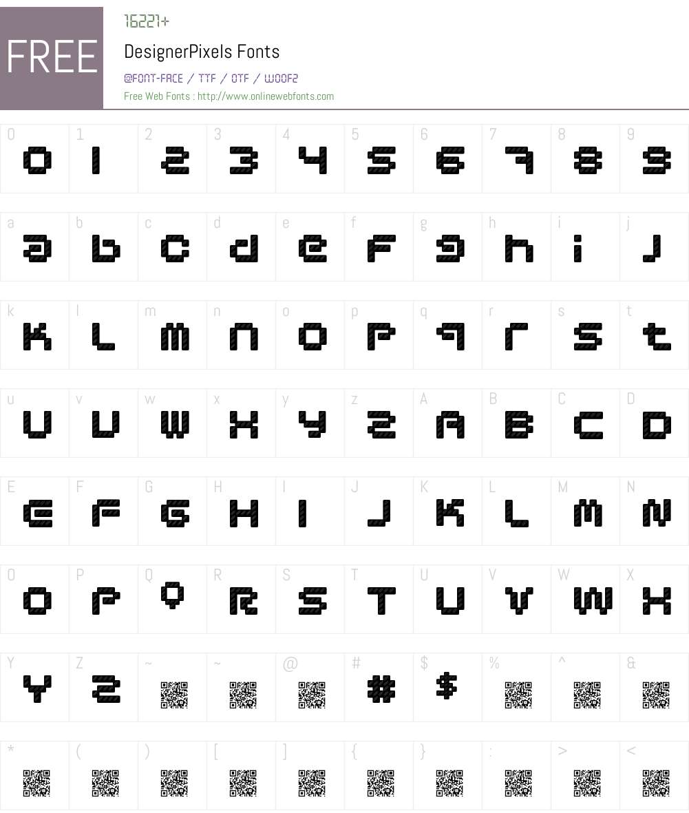 DesignerPixels Font Screenshots