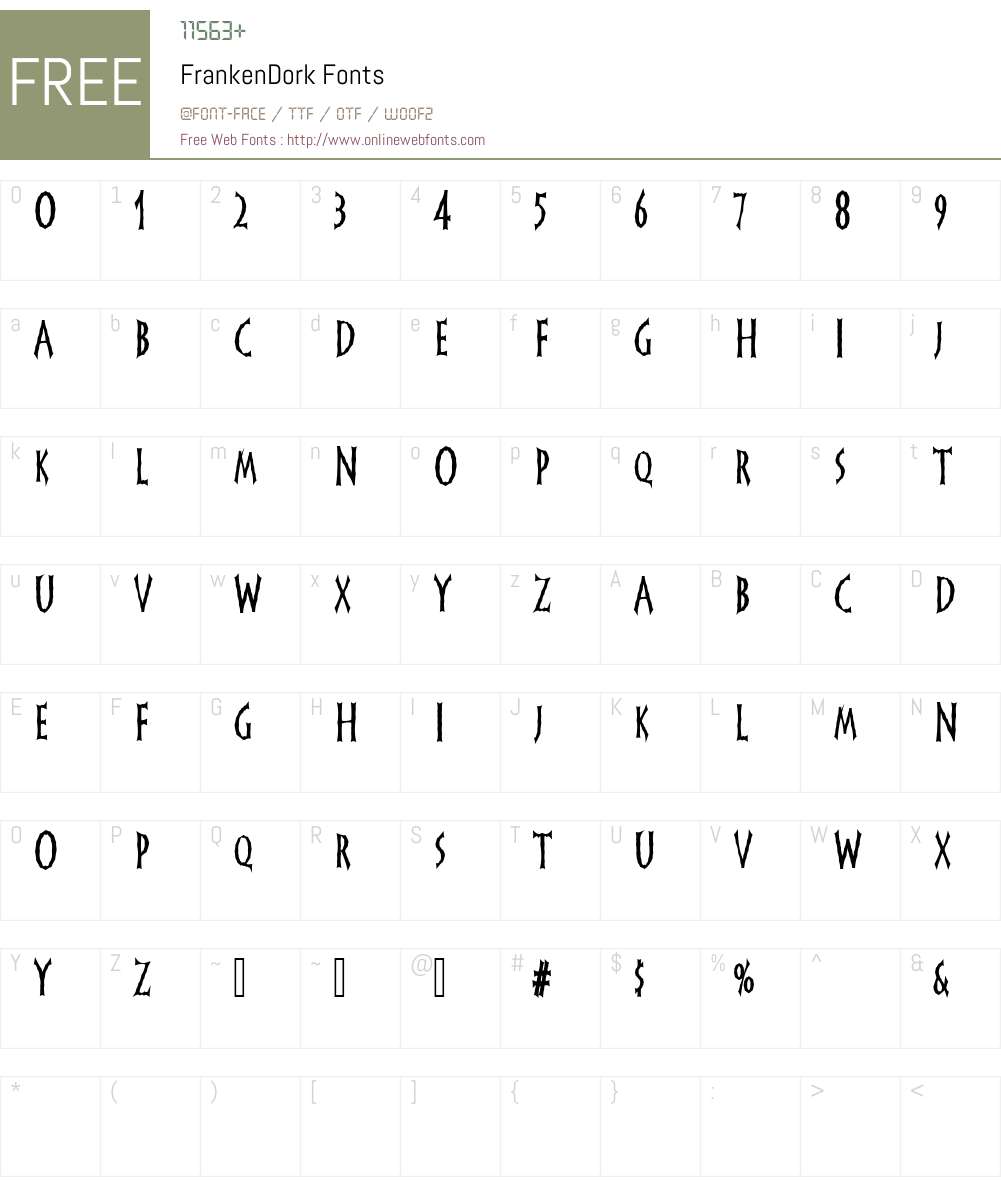 FrankenDork Font Screenshots