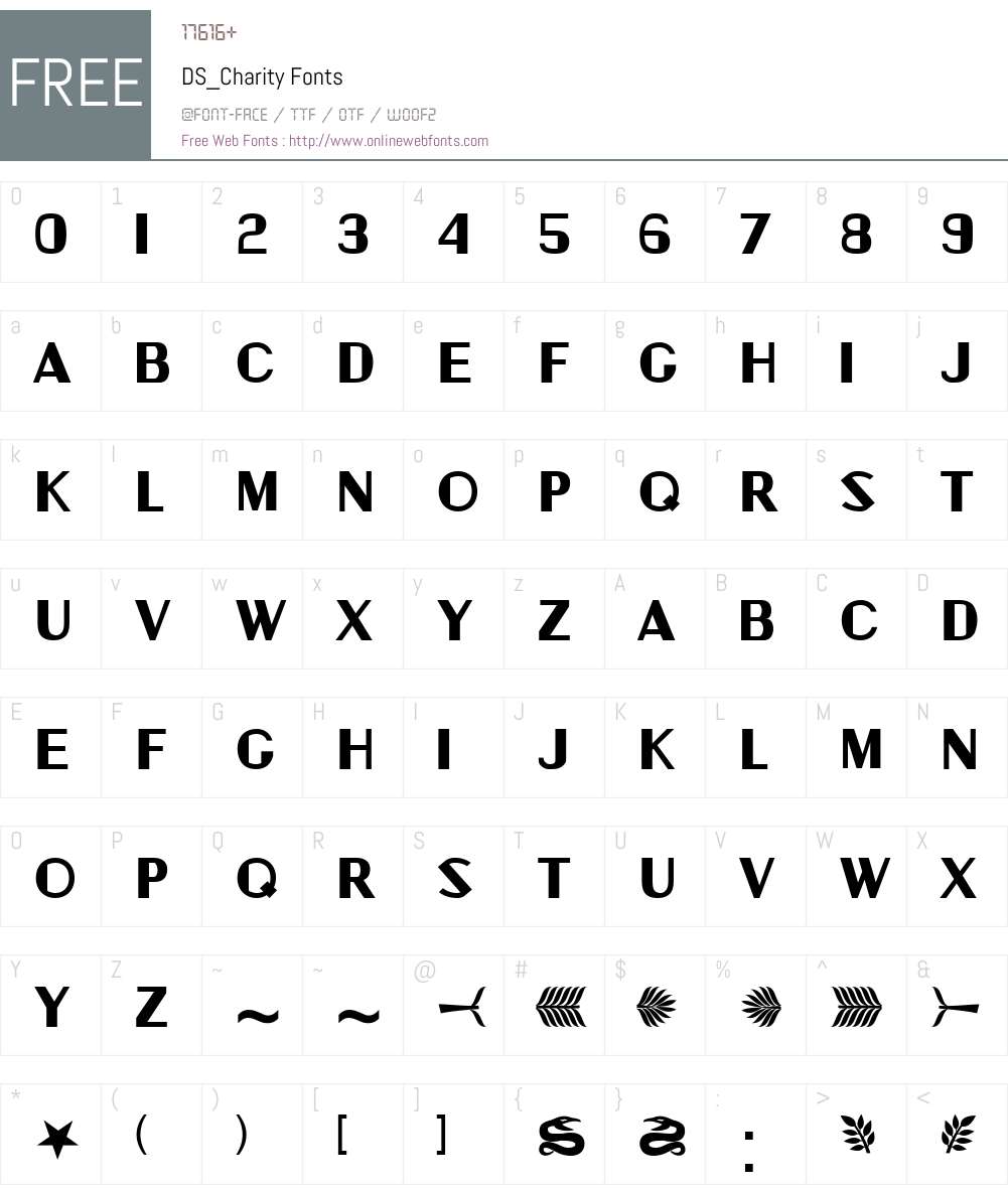 DS_Charity Font Screenshots