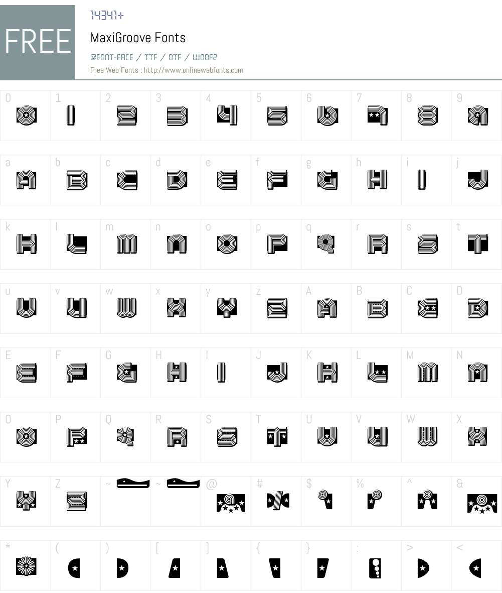 MaxiGroove Font Screenshots