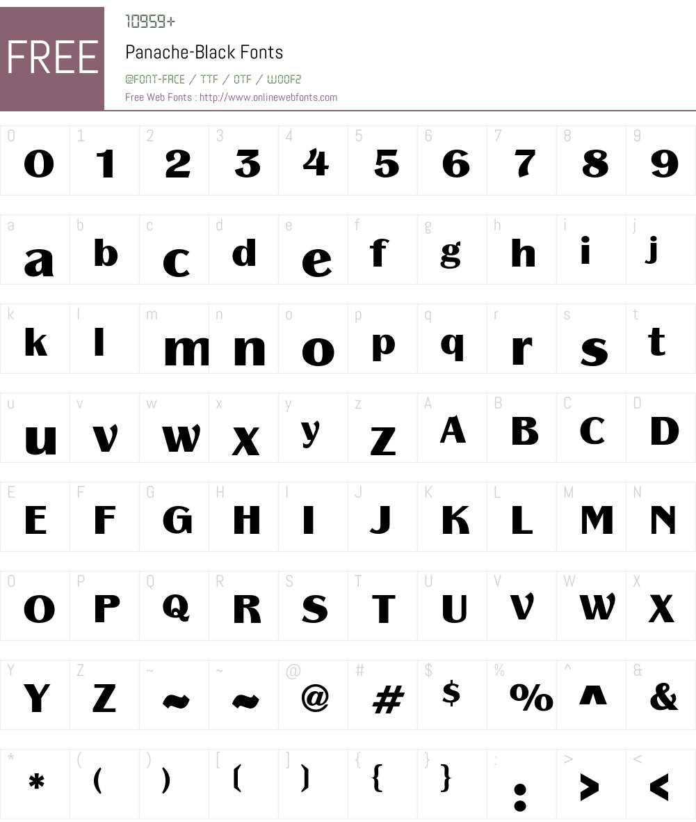 Panache-Black Font Screenshots