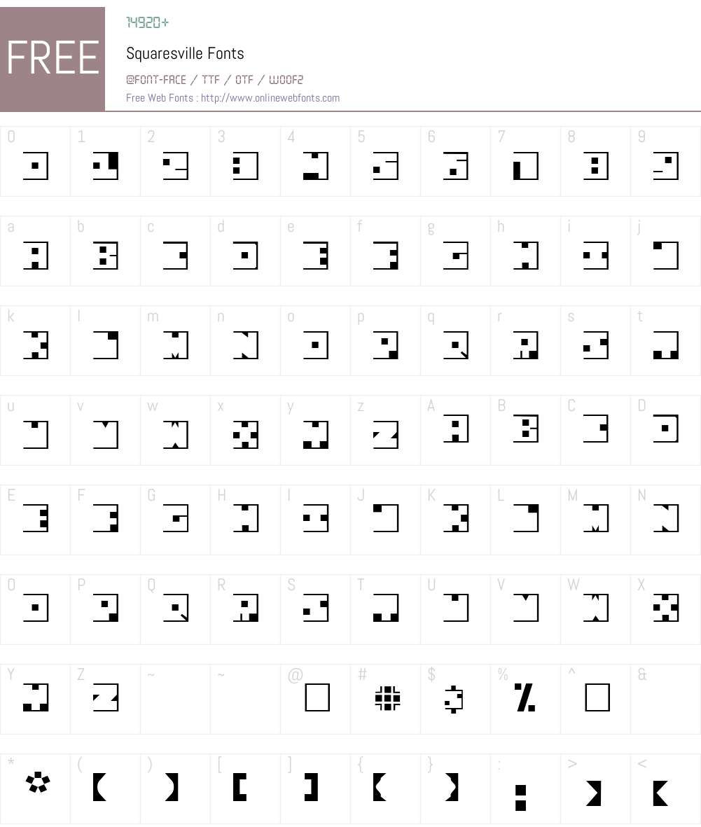 Sqsville Font Screenshots