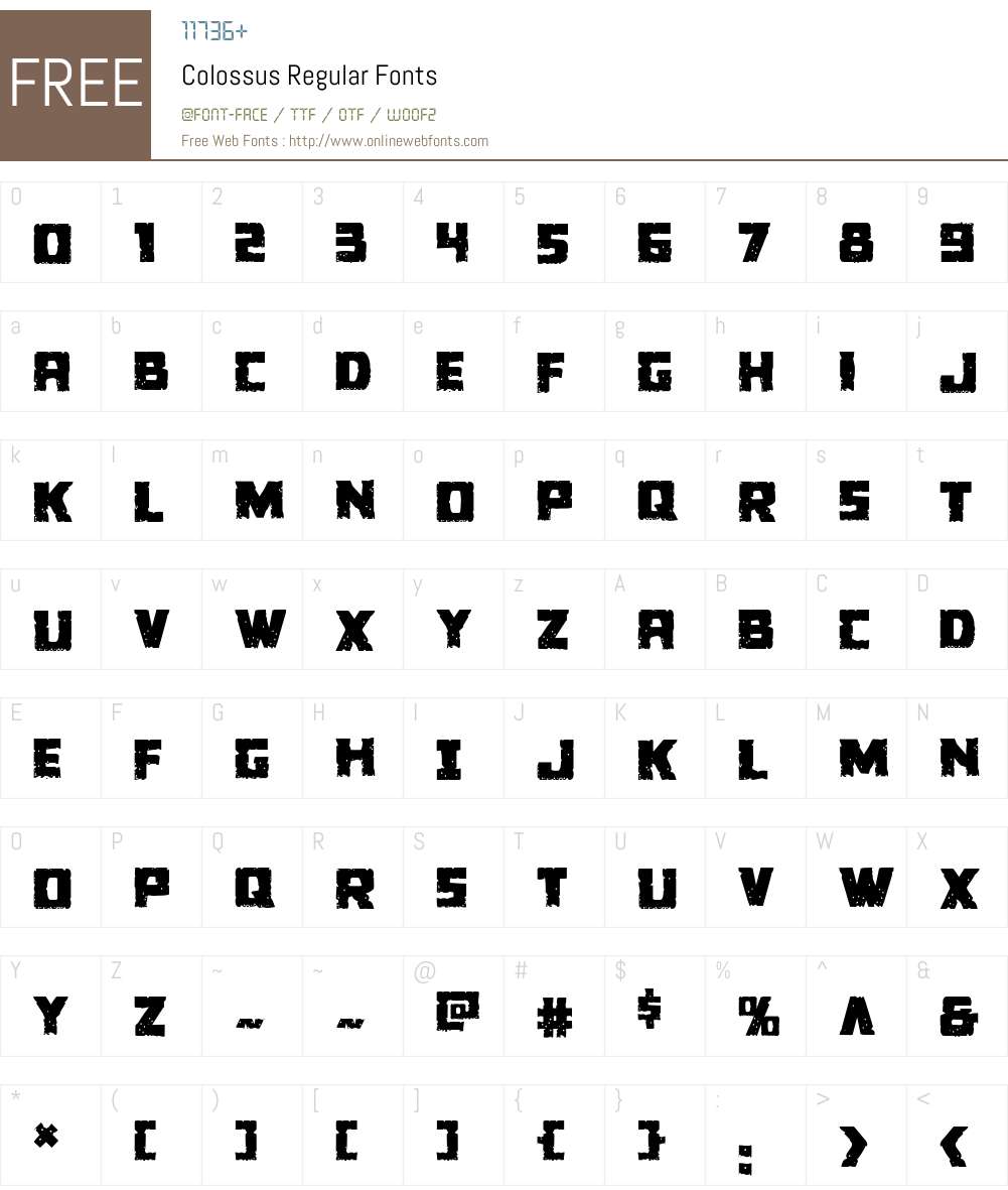Colossus Font Screenshots