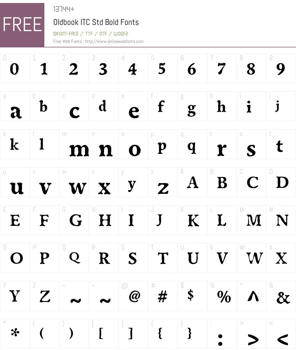Oldbook ITC Std Font Screenshots