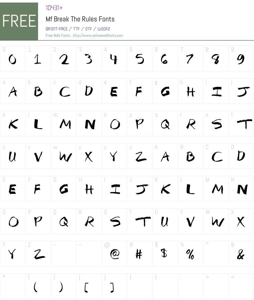 Mf Break The Rules Font Screenshots