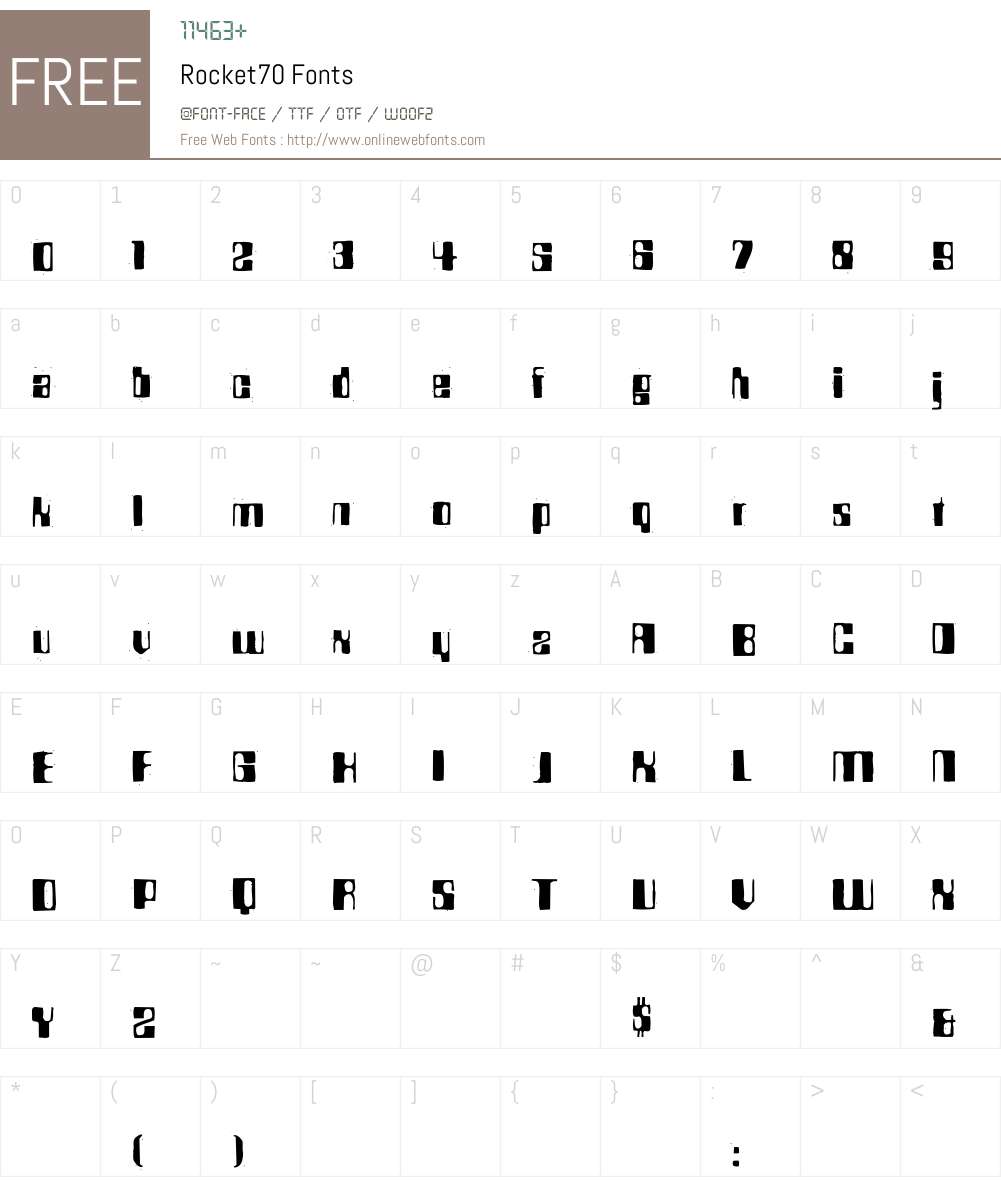 Rocket70 Font Screenshots