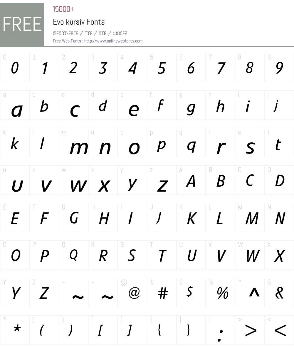 Evo BQ Font Screenshots