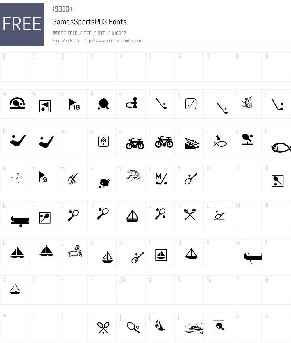 GamesSports Font Screenshots