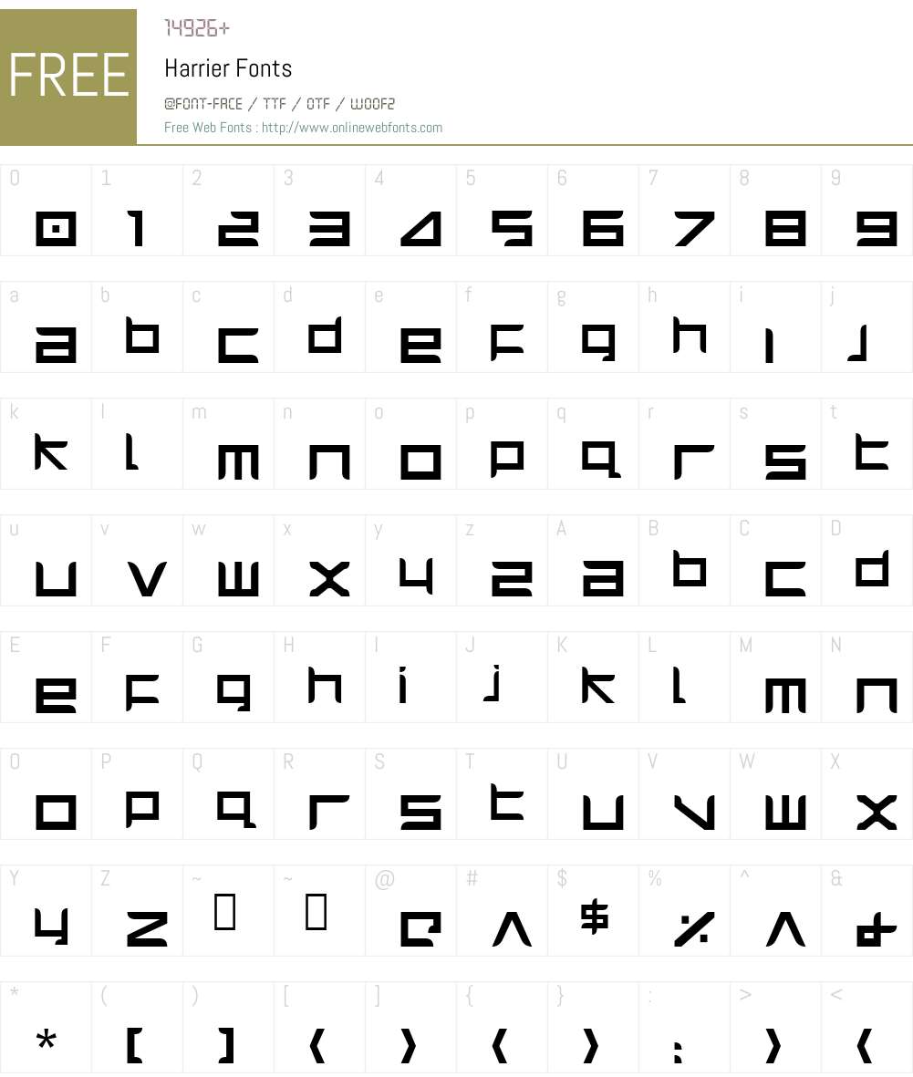 Harrier Font Screenshots