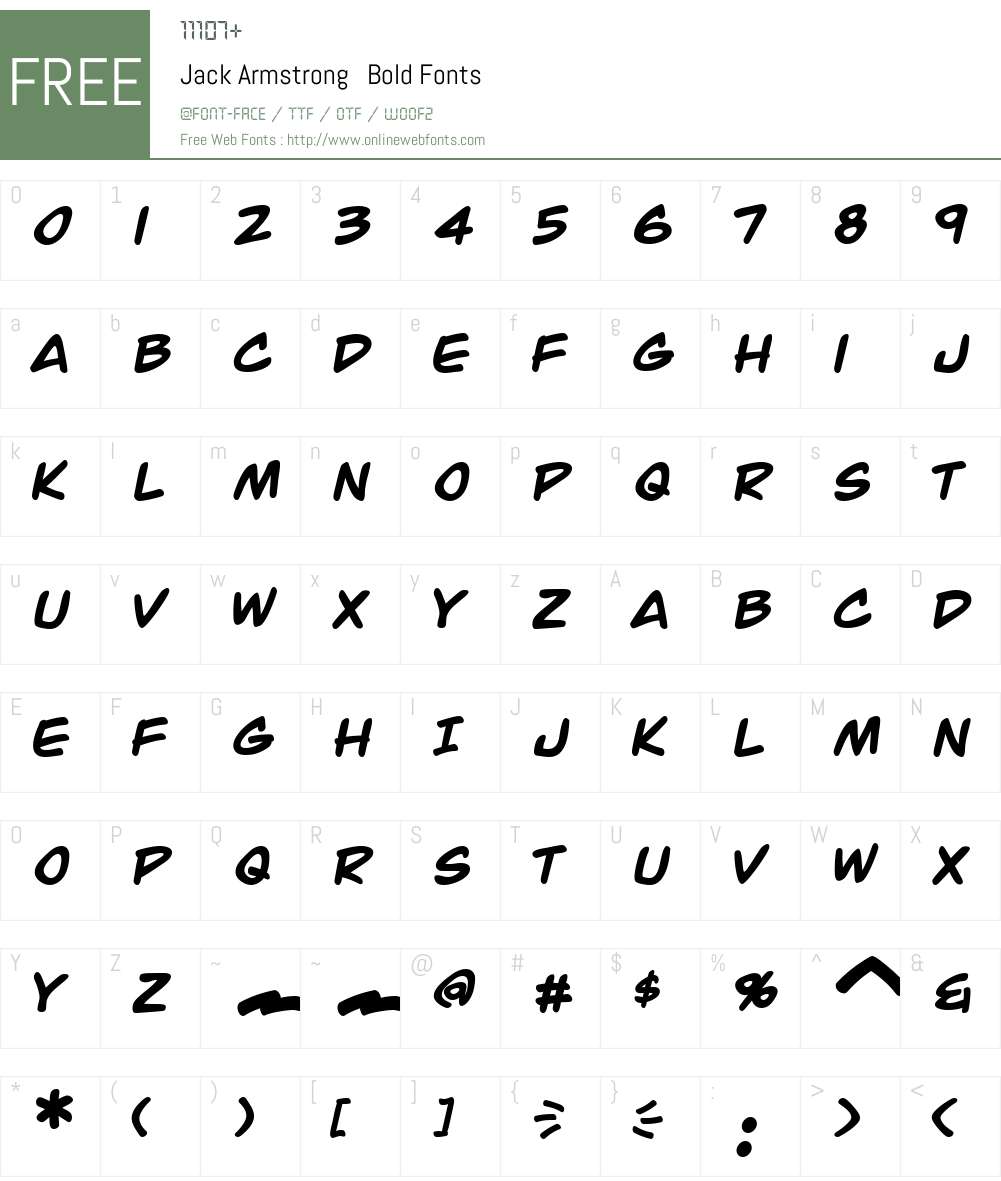 Jack Armstrong Font Screenshots