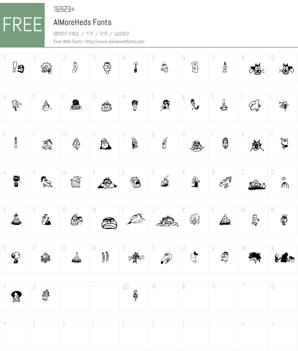 AIMoreHeds Font Screenshots