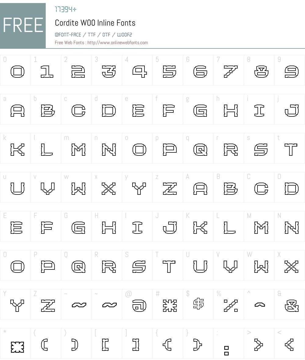 CorditeW00-Inline Font Screenshots