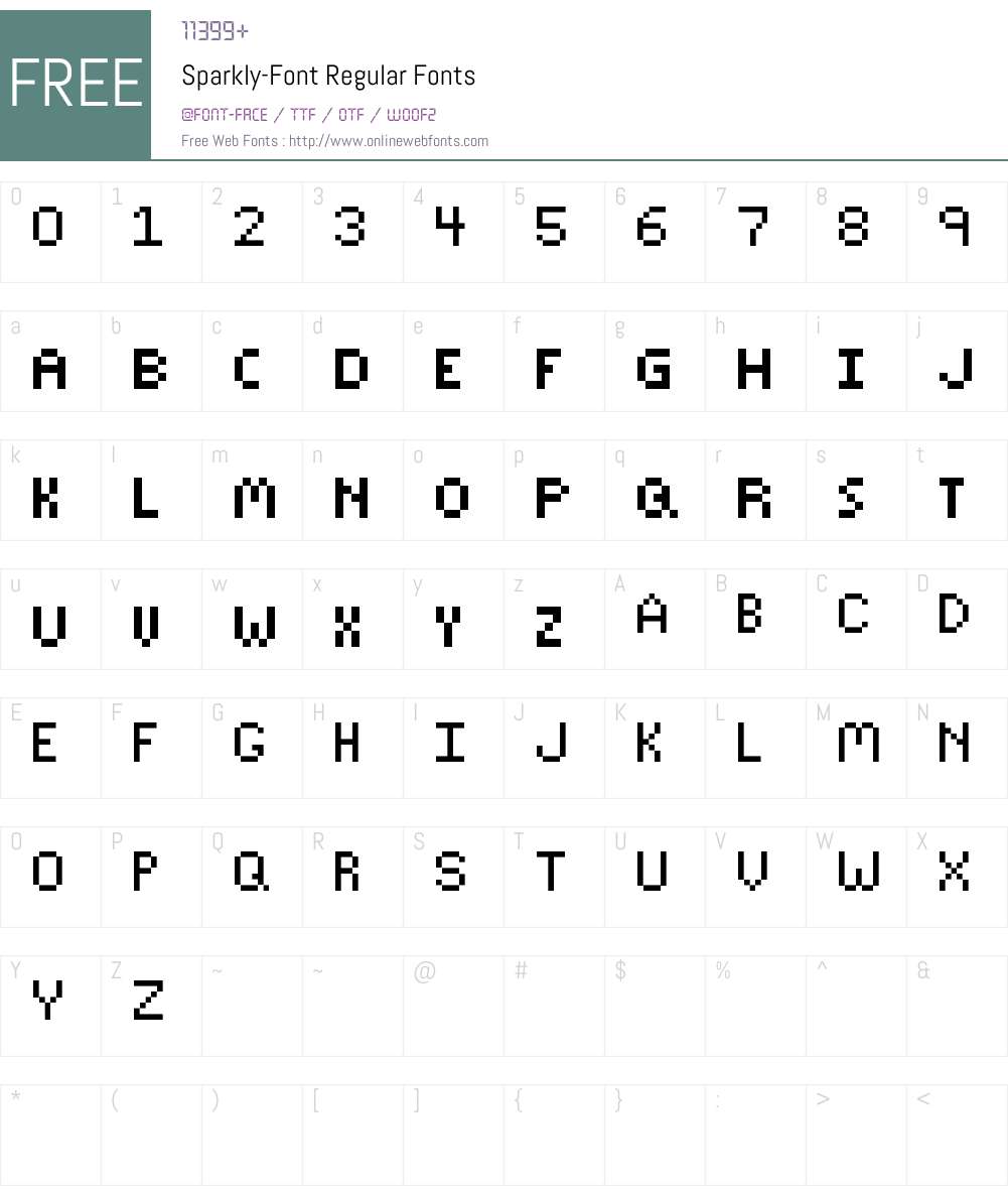 Sparkly-Font Font Screenshots