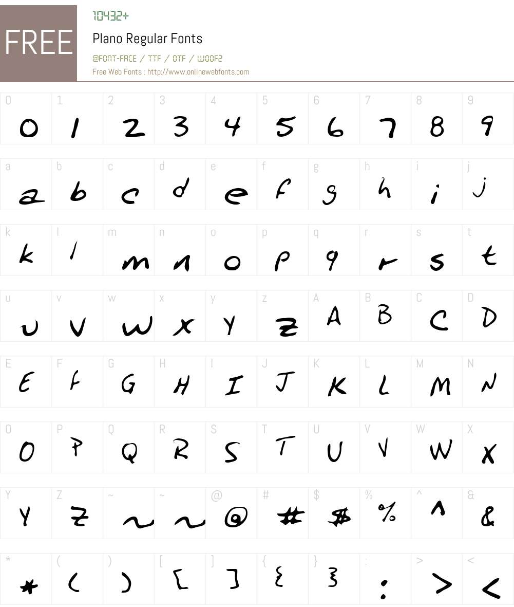 Plano Font Screenshots