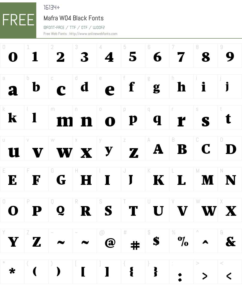 Mafra Font Screenshots