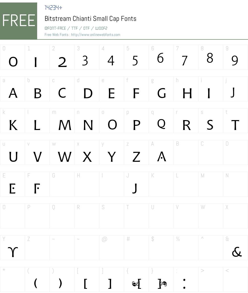 Bitstream Chianti Font Screenshots