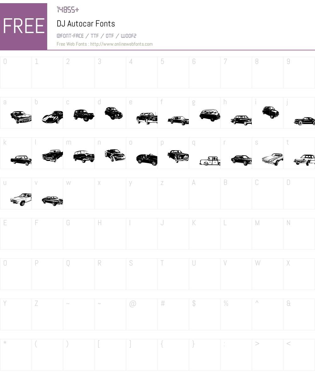 DJ Autocar Font Screenshots
