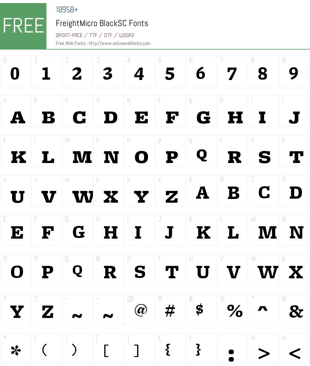 FreightMicroBlackSC Font Screenshots