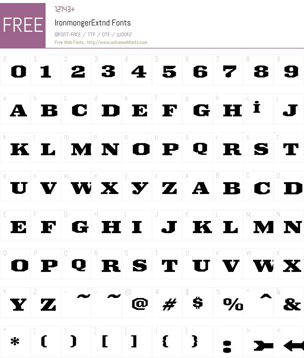Ironmonger Font Screenshots
