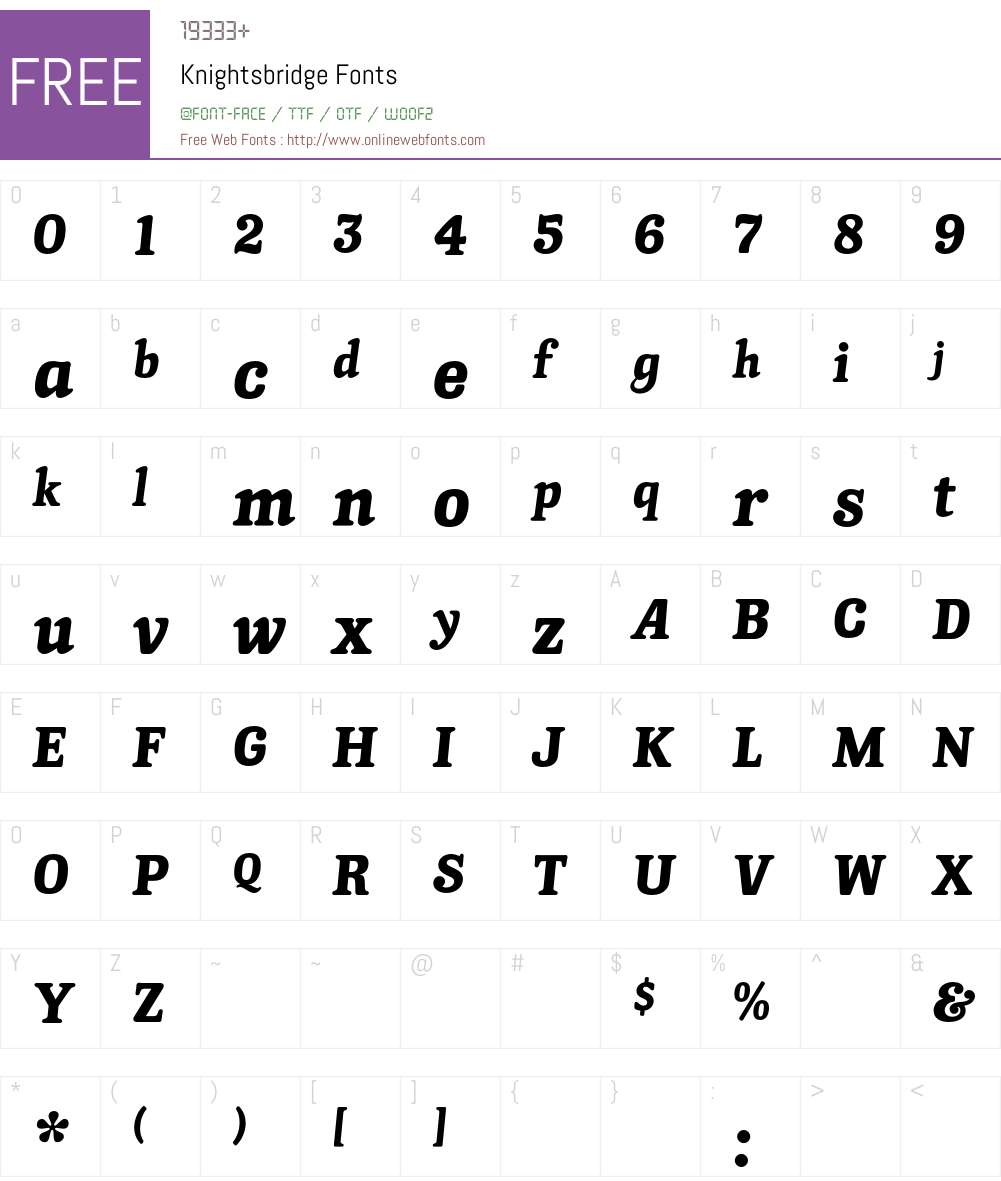 Knightsbridge Font Screenshots