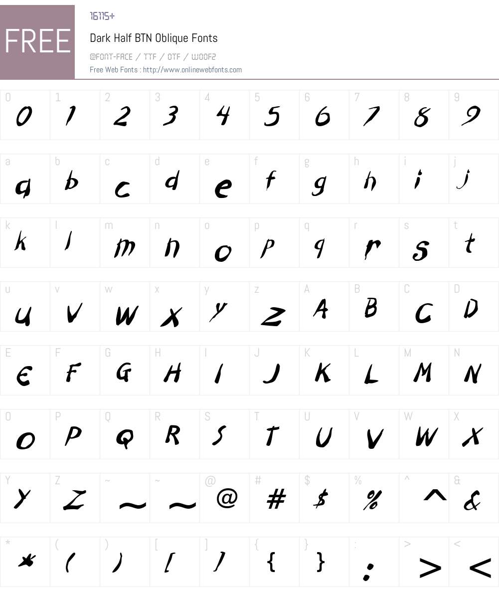 Dark Half BTN Font Screenshots