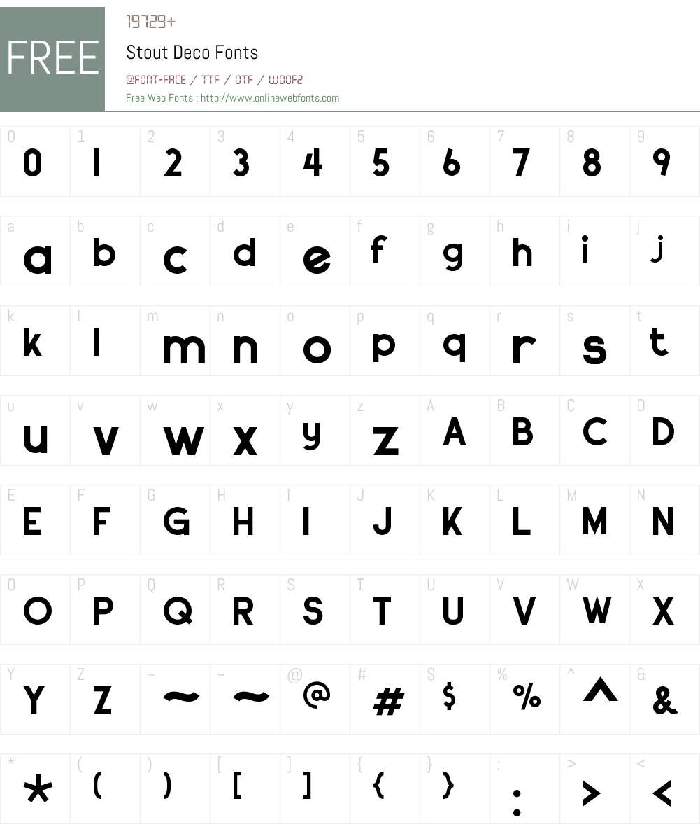 Stout Deco Font Screenshots
