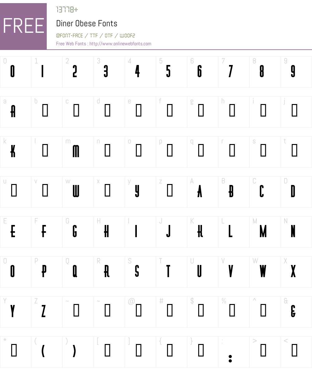 Diner Font Screenshots