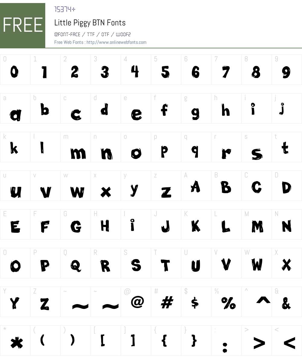 Little Piggy BTN Font Screenshots