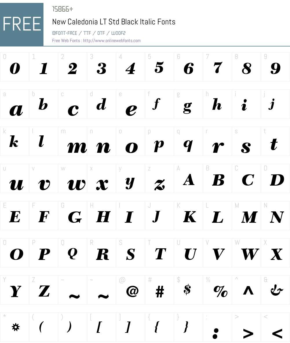 New Caledonia LT Std Font Screenshots