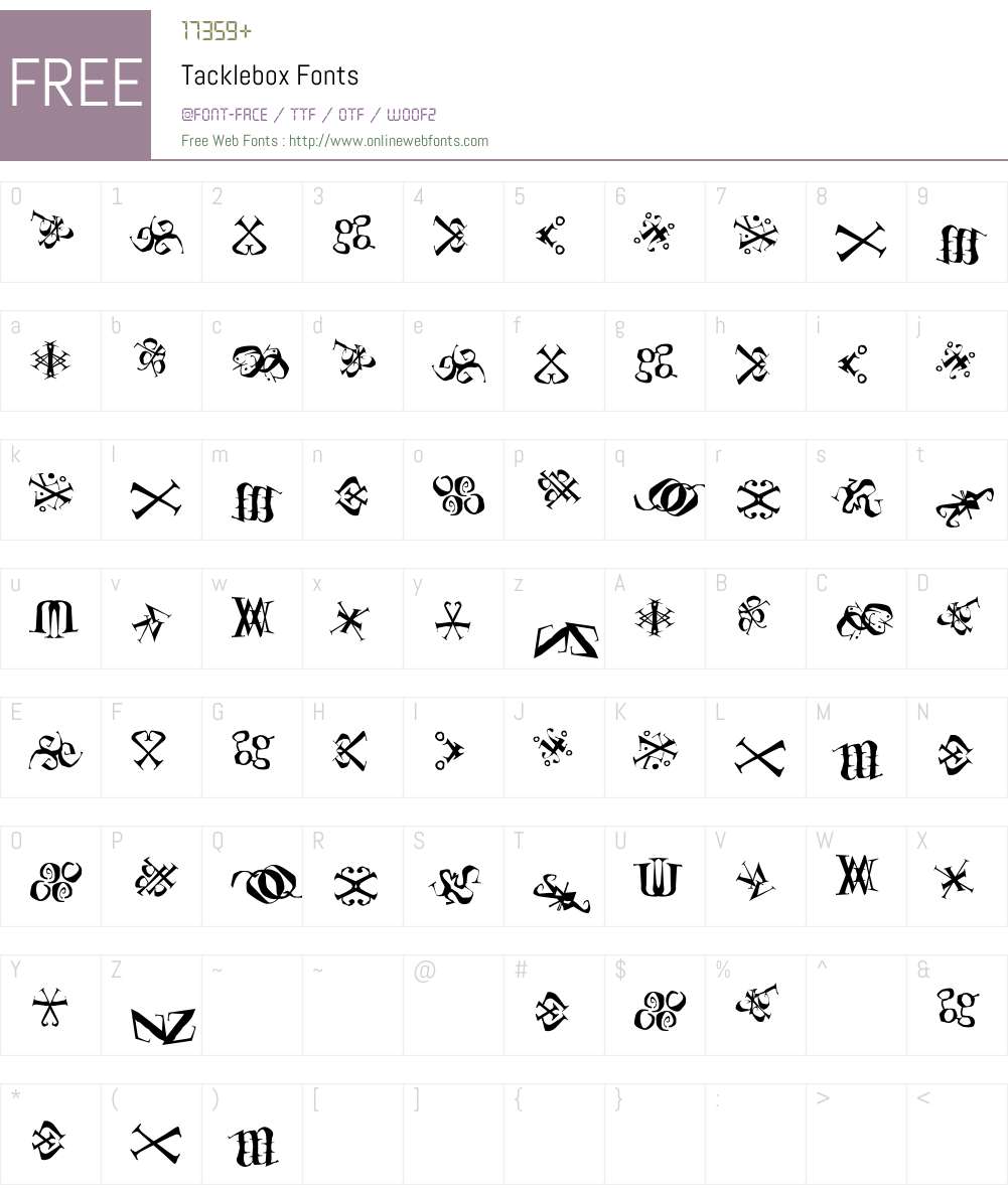 Tacklebox Font Screenshots