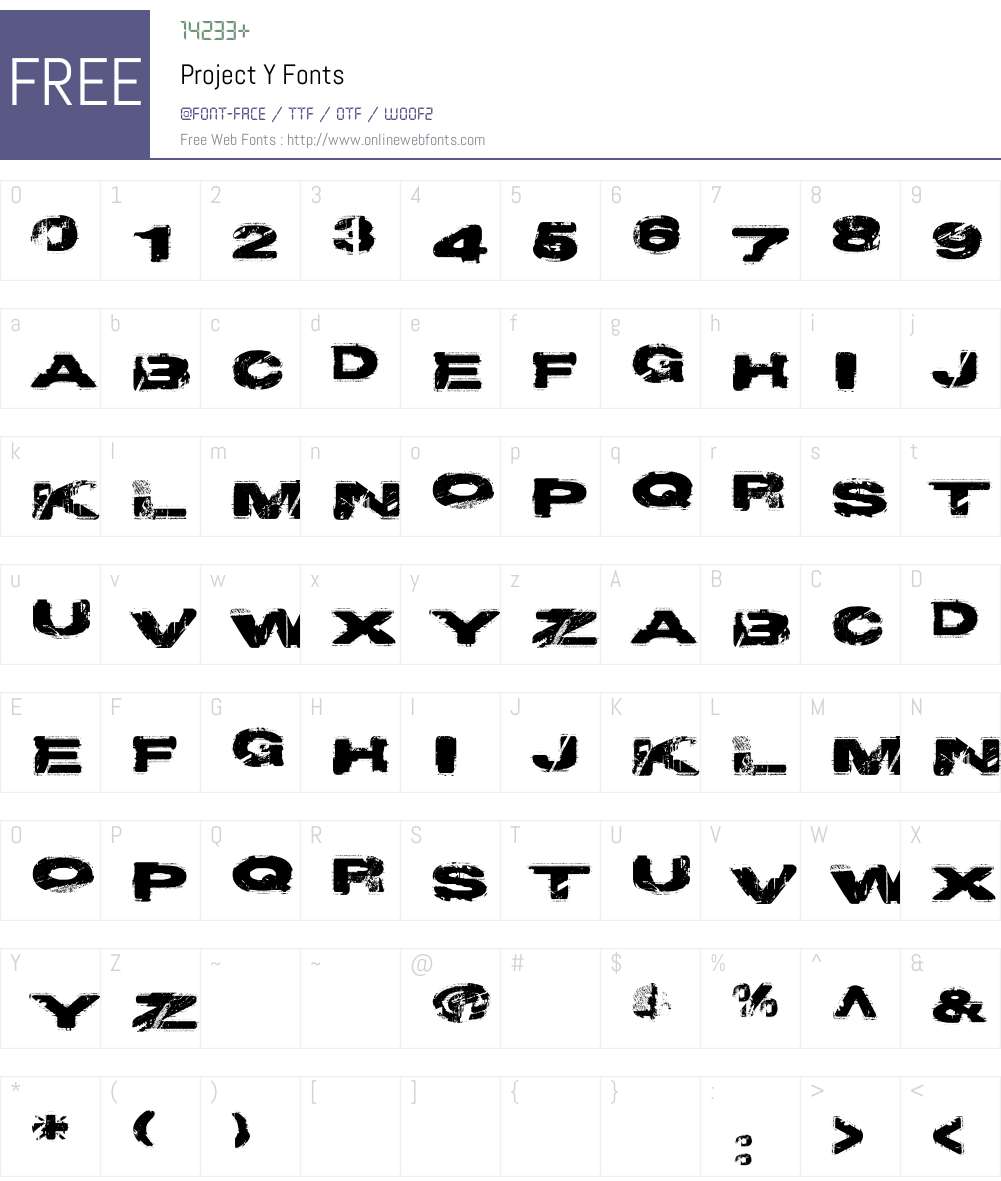 Project Y Font Screenshots