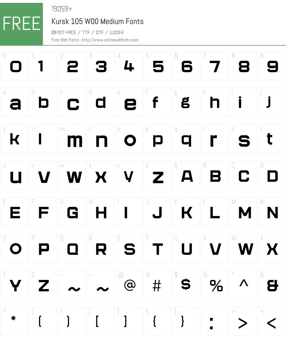 Kursk105W00-Medium Font Screenshots