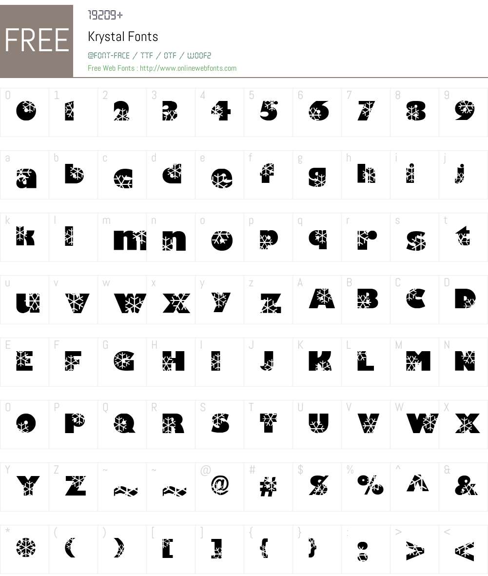 Krystal Font Screenshots