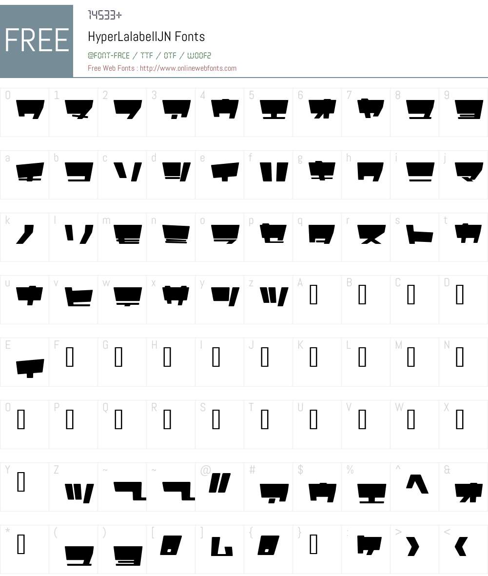 HyperLalabellJN Font Screenshots