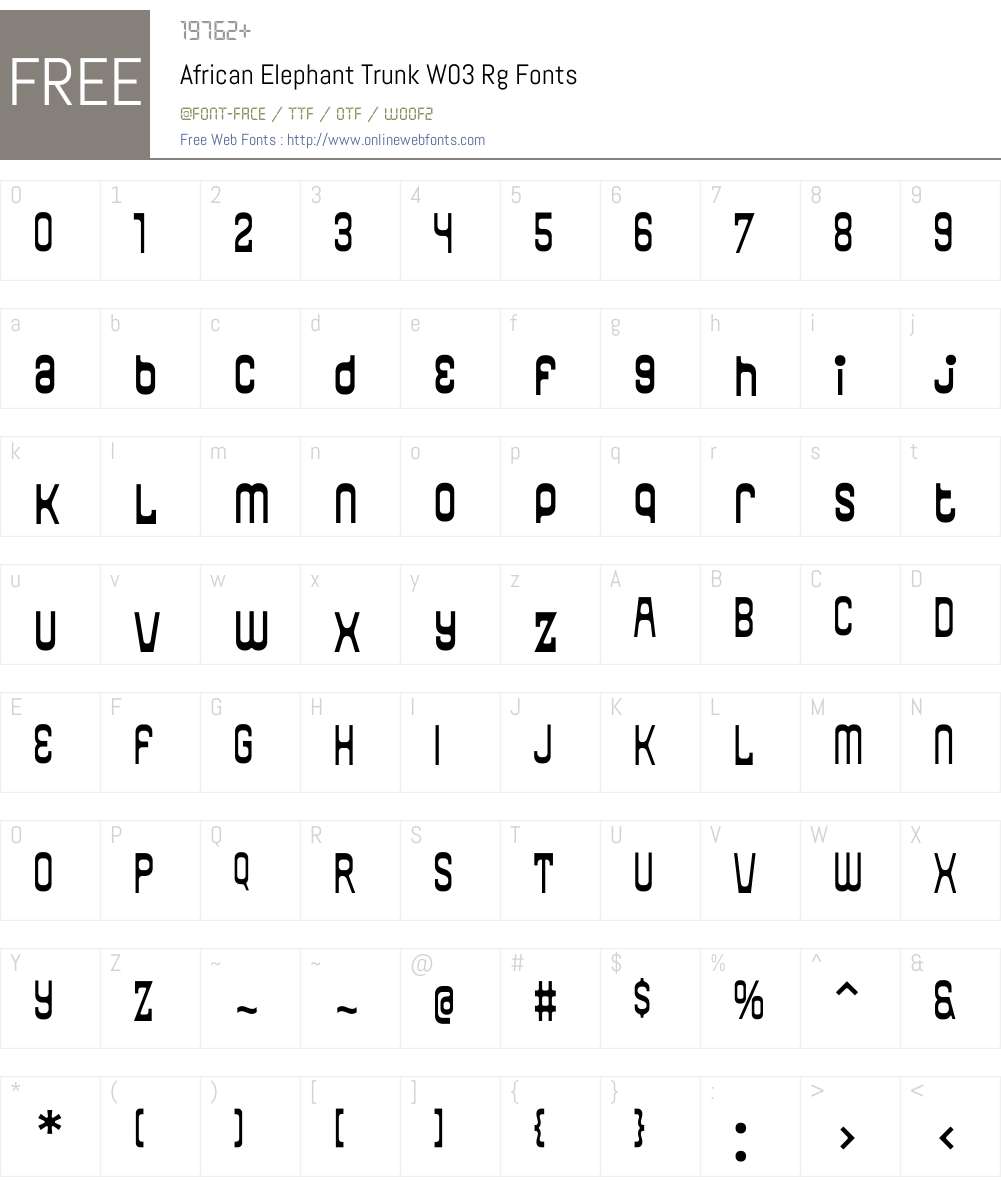 African Elephant Trunk Font Screenshots