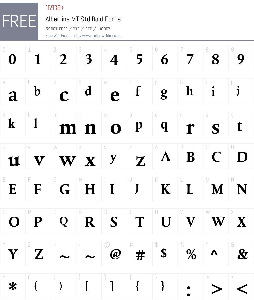 Albertina MT Std Font Screenshots