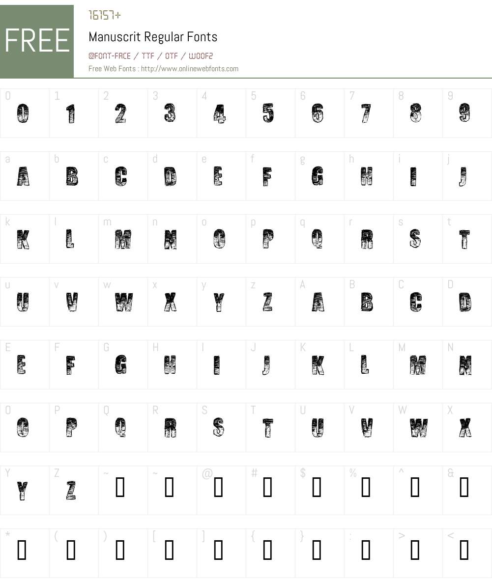 Manuscrit Font Screenshots