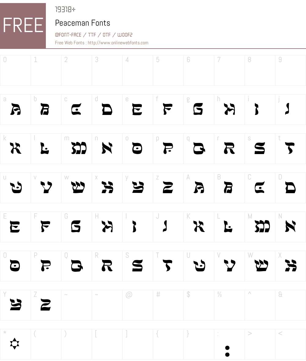 Peaceman Font Screenshots