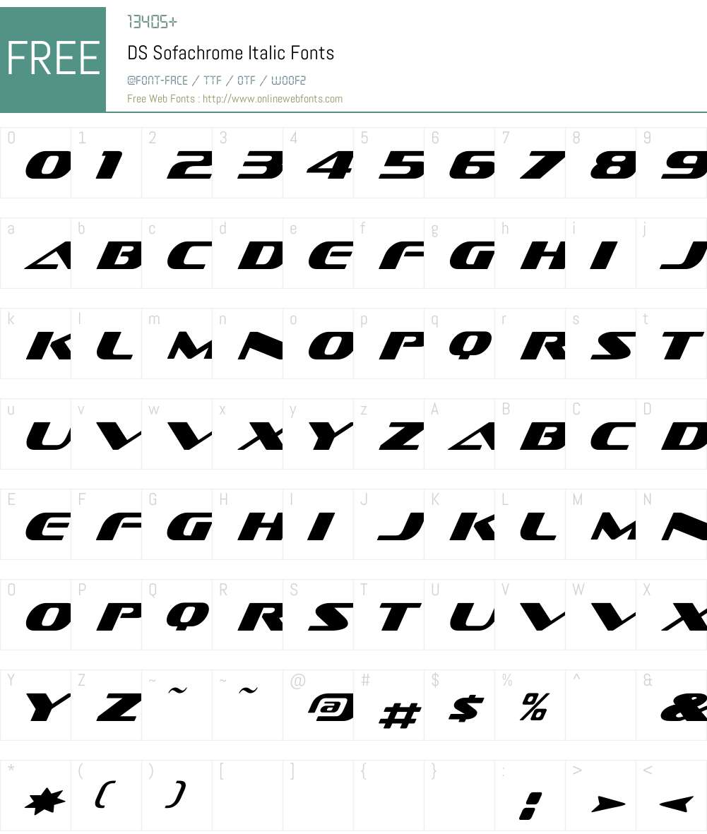 DS Sofachrome Font Screenshots