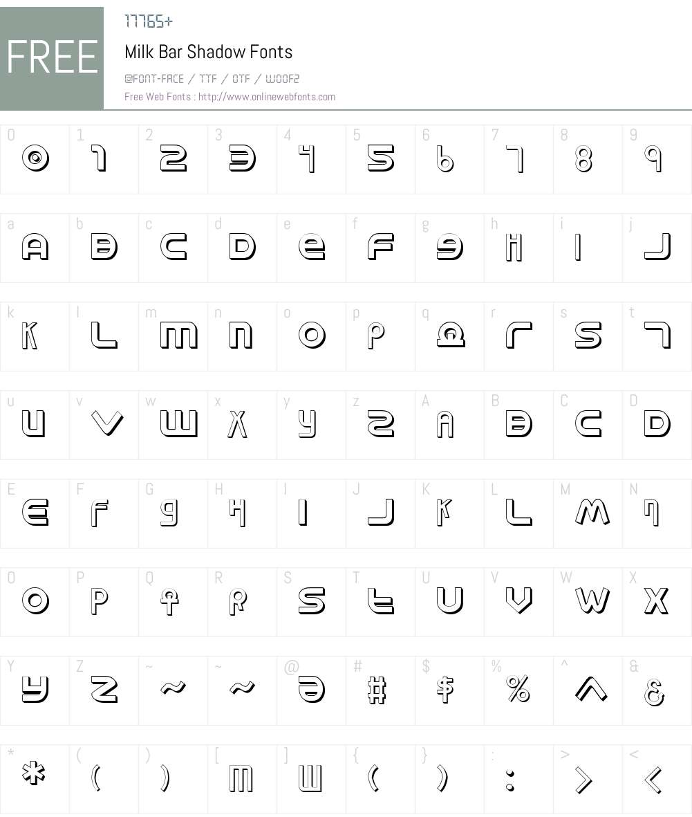 Milk Bar Shadow Font Screenshots