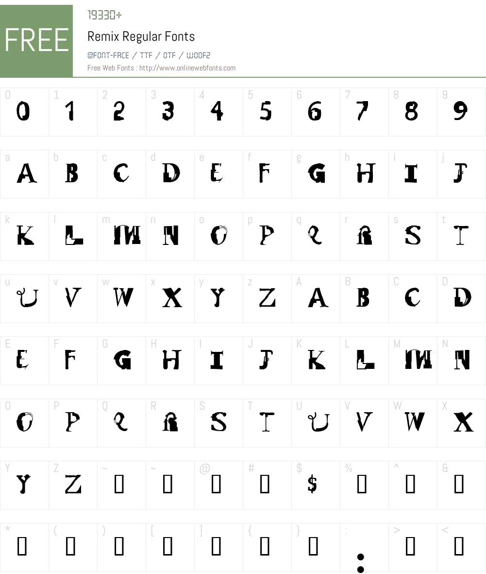 Remix Font Screenshots