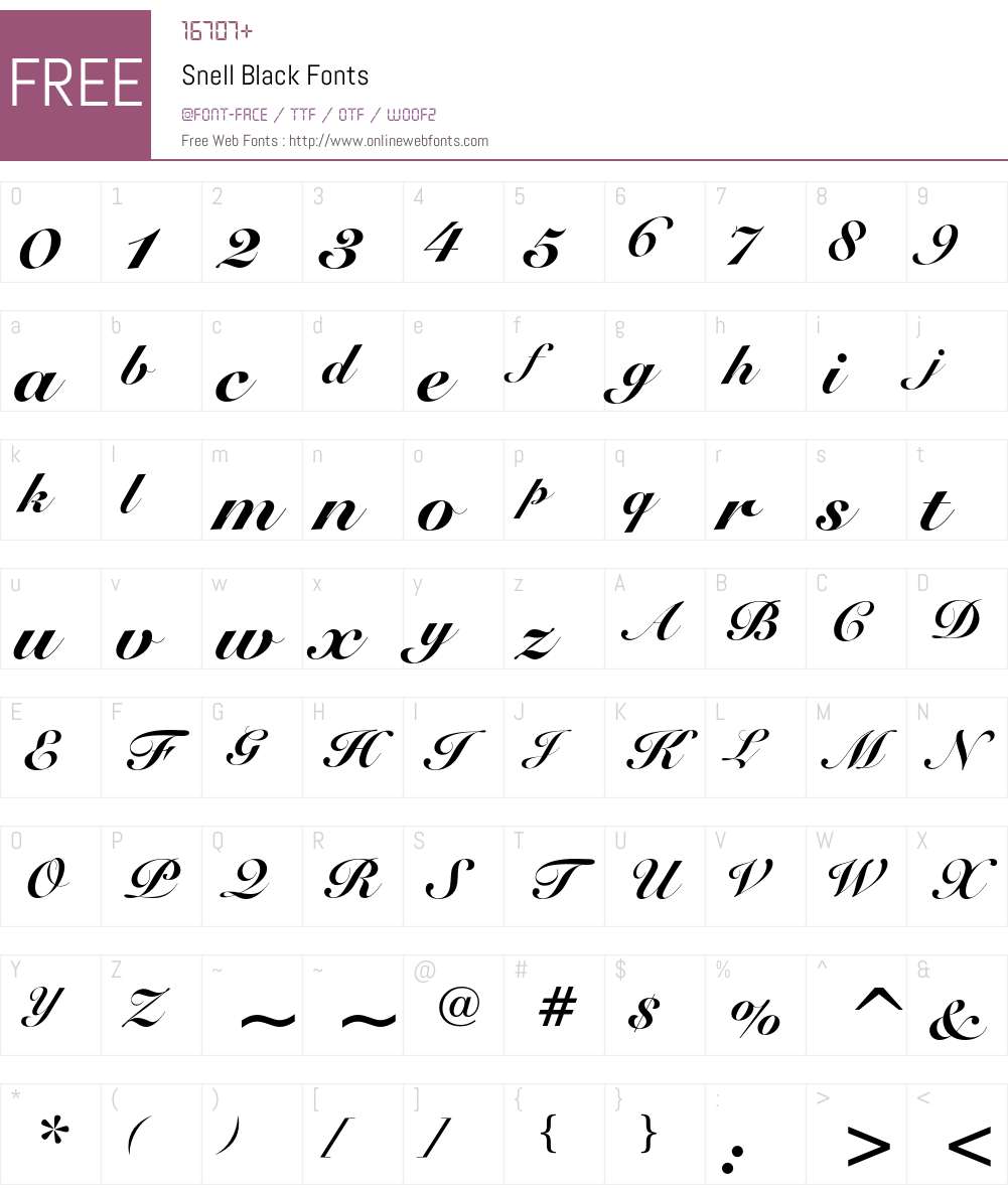Snell Font Screenshots