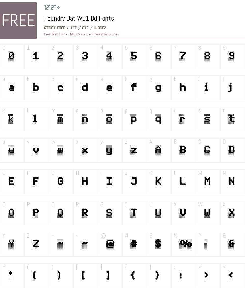 Foundry Dat Font Screenshots